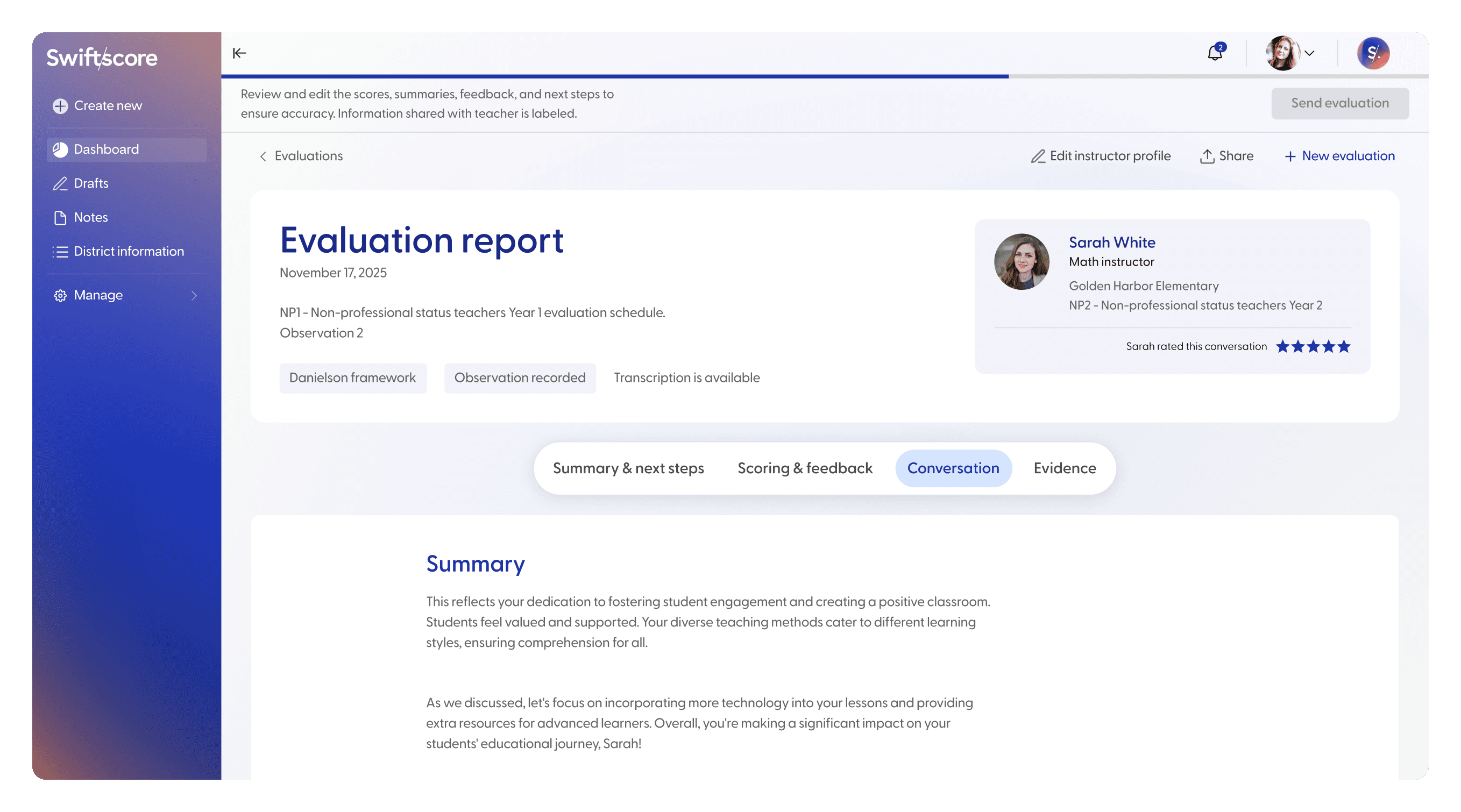 Confirm shared understanding